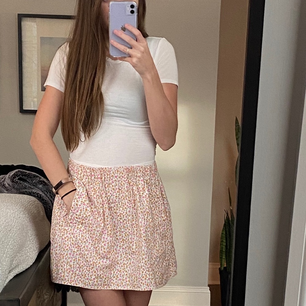 J. Crew floral mini skirt - Picture 1 of 2